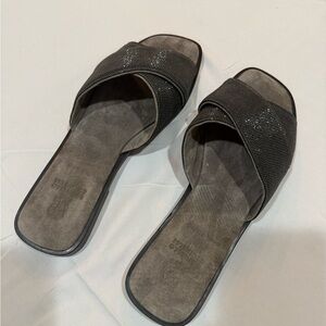 Brunello Cucinelli Black Slide Sandals